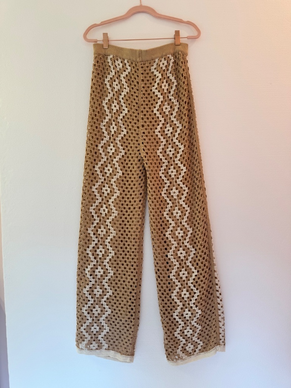 Z Supply Oasis Crochet Top & Loma Crochet Pant Set Beige Cotton Boho Small - Picture 11 of 12